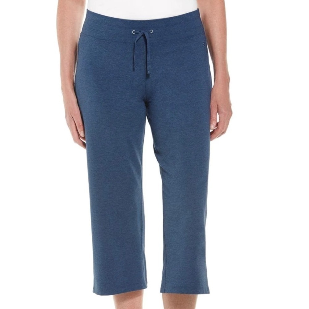 COOLIBAR Windley Beach Capris Denim Blue Heather Size 2X UPF 50+ Sun Protection